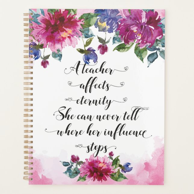 Teacher Typography Back to school Retirement Gift Planner (Front)