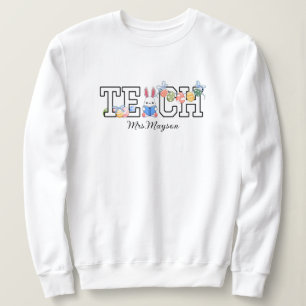 Teacher&Unique Easter Bunny and Book Sweatshirt