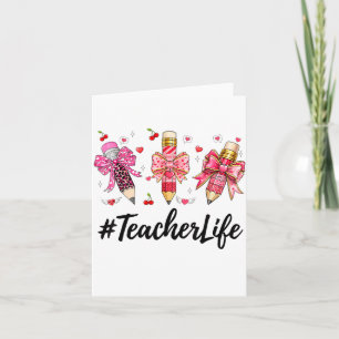Teacher Valentine Coquette Bow Teacher Valentines Card