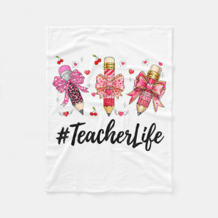 Teacher Valentine Coquette Bow Teacher Valentines  Fleece Blanket
