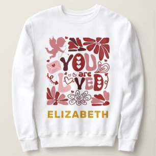 Teacher Valentine Heart Pencil Personalized Funny Sweatshirt