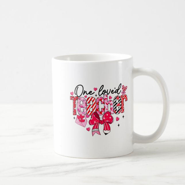 Teacher Valentine Loved Teacher Valentine's Day Co Coffee Mug (Right)