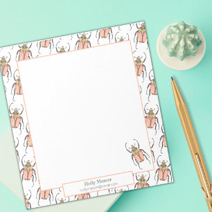 Teacher Valentine Personalized Beetles Love Bug Notepad