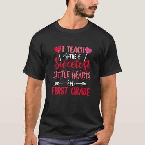 Teacher Valentines Day 1st Grade Teacher T_Shirt