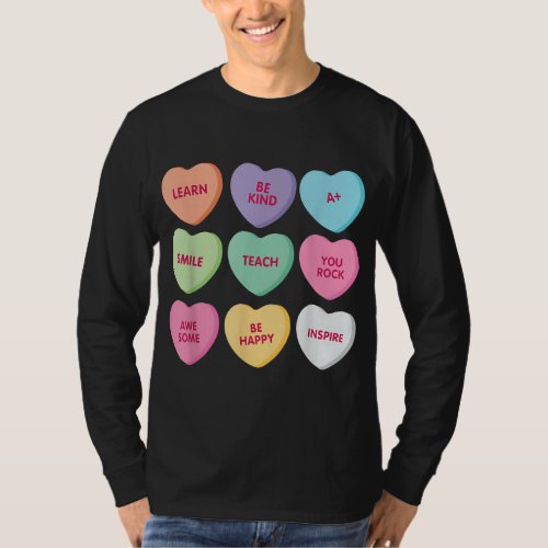 Teacher Valentines Day Shirt Candy Heart School M