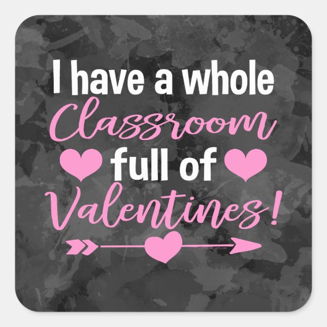 Teacher Valentine's Day Square Sticker (Front)