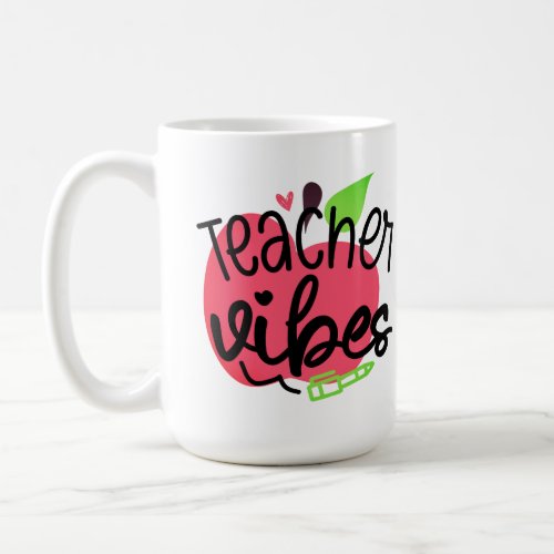 Teacher Vibes Apple Coffee Mug