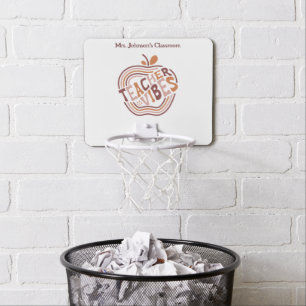 Teacher Vibes Boho Apple Classroom Mini Basketball Hoop