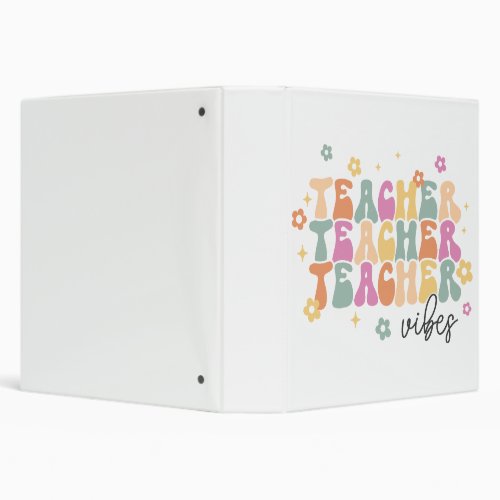 Teacher Vibes Groovy Binder for Classroom Gift