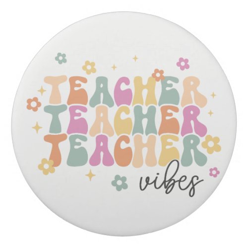 Teacher Vibes Groovy Classroom Erasers Gift