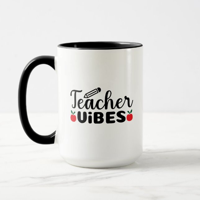 Teacher Vibes Wordart Mug (Left)