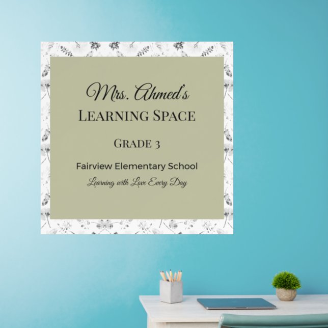 Teacher Wall Décor | Personalized Classroom Sign  Wall Decal (Home Office)