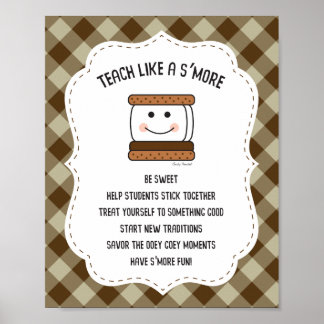 Teacher Wall Print Camping Classroom Theme S'mores