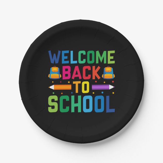 Teacher Welcome Back To School Paper Plates (Front)