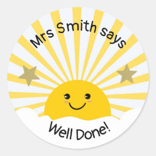 Teacher well done! classic round sticker