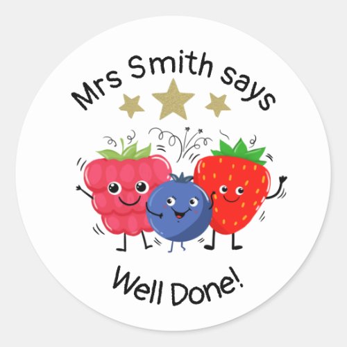 Teacher well done classic round sticker