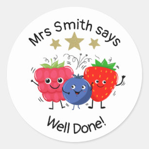 Teacher well done! classic round sticker