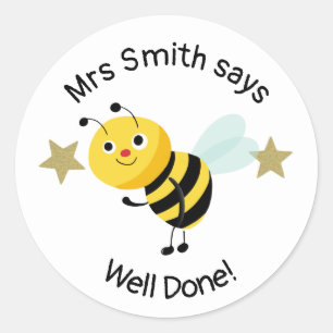 Teacher well done! classic round sticker