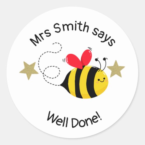 Teacher well done classic round sticker