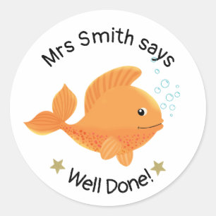 Teacher well done! well done. classic round sticker