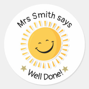 Teacher well done! well done. classic round sticker