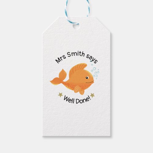 Teacher well done well done gift tags