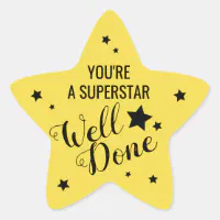 Quick Personalised Well Done Stars Sparkly Stickers - SuperStickers