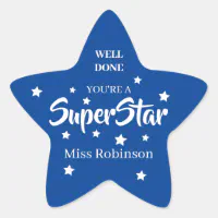 Quick Personalised Well Done Stars Sparkly Stickers - SuperStickers