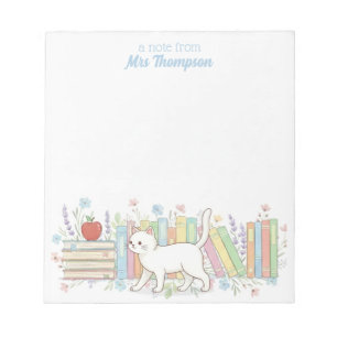 Teacher who loves Books & Cats Personalized Notepad