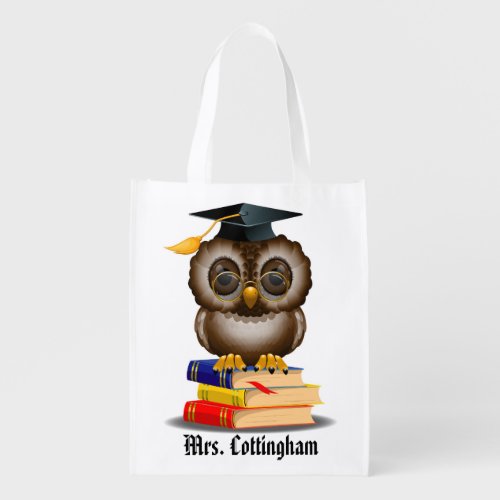 Teacher Wise Owl Grocery  Gift Tote _ SRF