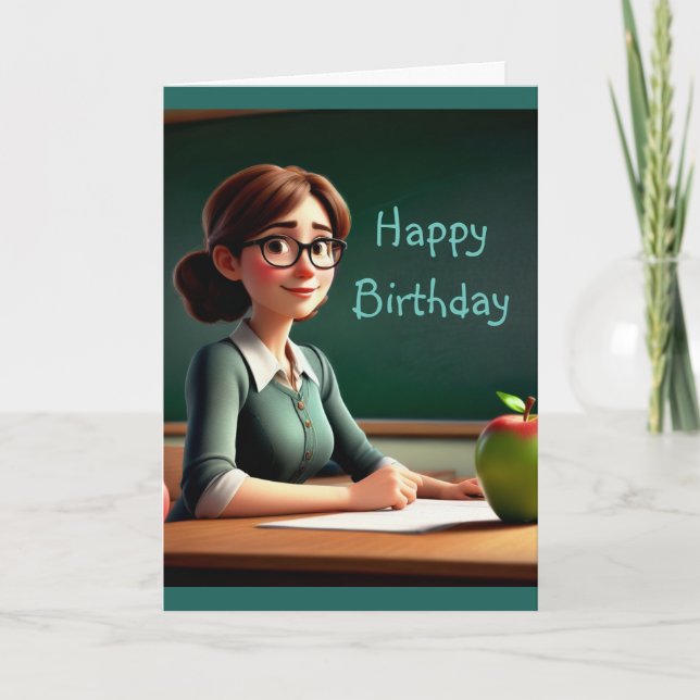 Teacher With Apple Card (Front)