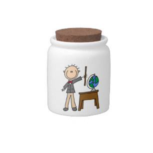Teacher With Globe Candy Jar