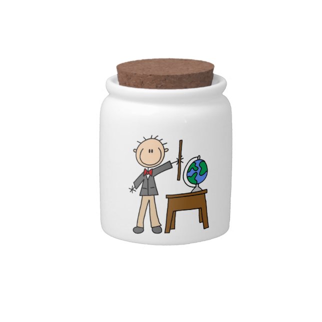 Teacher With Globe Candy Jar (Front)