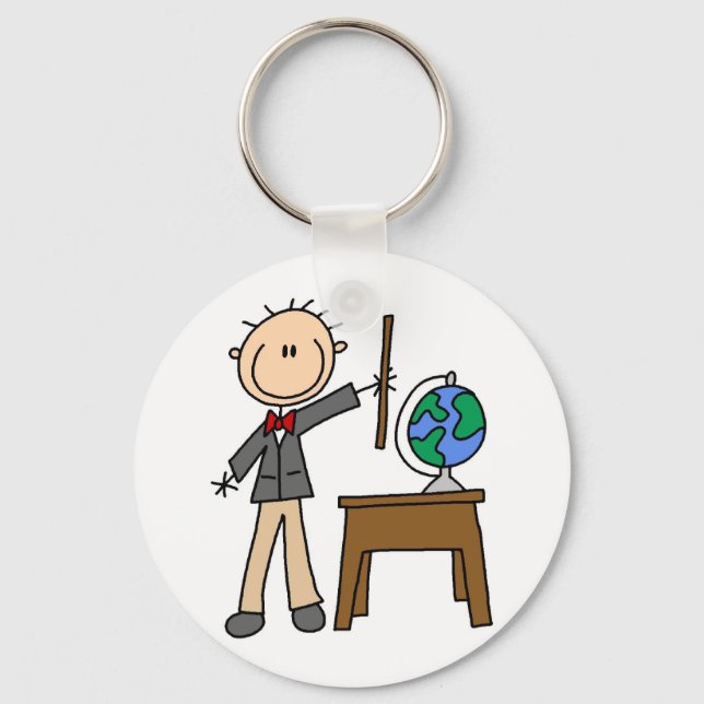 Teacher With Globe Keychain (Front)