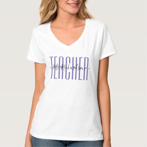 Teacher with Name Back to School T_Shirt