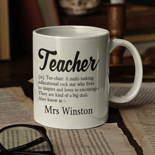 Teacher With Name End Of Term Year Thank You Coffee Mug