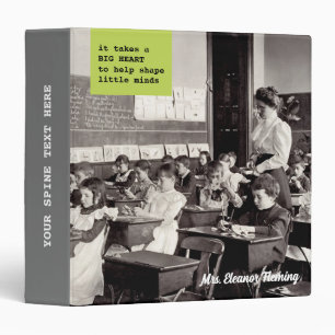 Teacher with students. Vintage Photo 3 Ring Binder