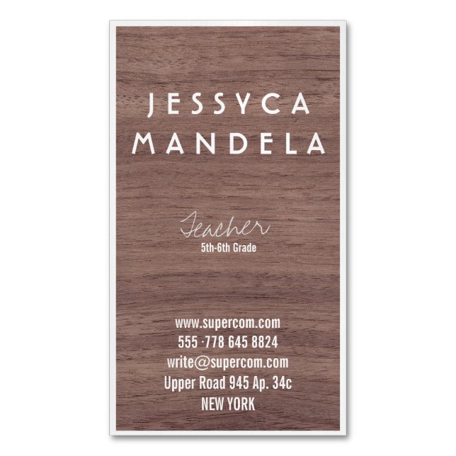 Teacher wood cards (Front Vertical)