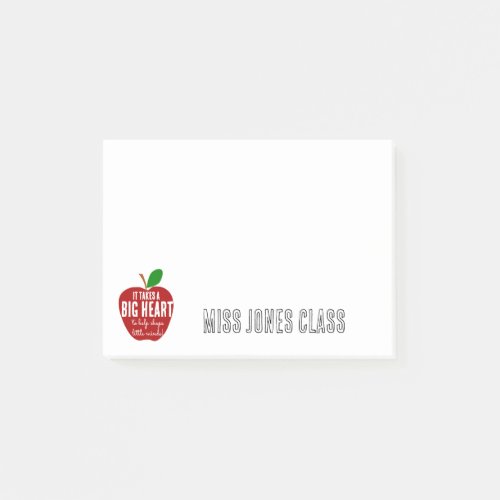 Teacher Word art apple it takes a big heart Post_it Notes