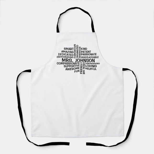 Teacher Word Cloud All-Over Print Apron (Front)