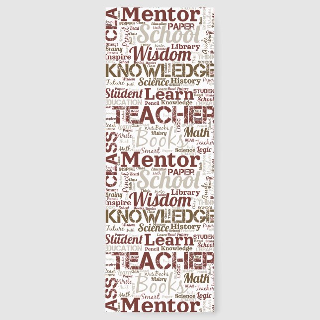 Teacher Word Cloud Bookmarks (Front)