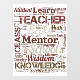Teacher Word Cloud Wall Decal