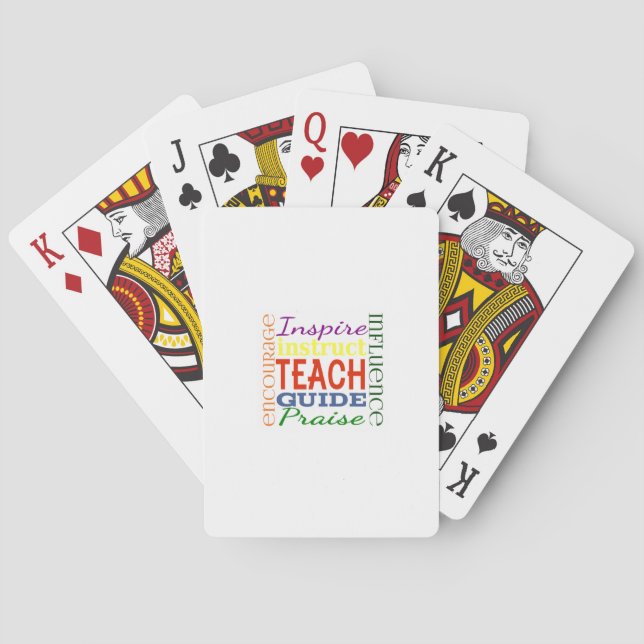 Teacher Word Picture Teachers School Kids Poker Cards (Back)