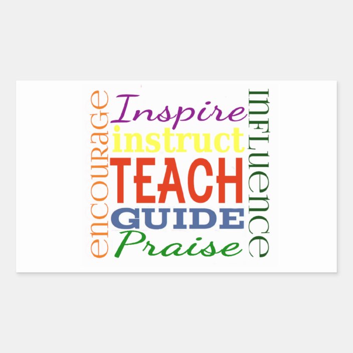 Teacher Word Picture Teachers School Kids Rectangular Sticker 