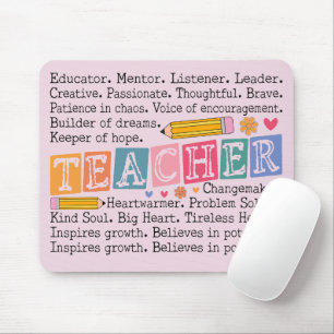 Teacher Words Mouse Pad