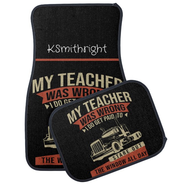 Teacher Wrong: Paid To Stare Window Car Floor Mat (Set)