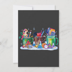 Teacher Xmas Cup Merry Teacher Note Card
