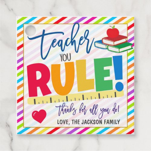 Teacher You Rule Gift Tags