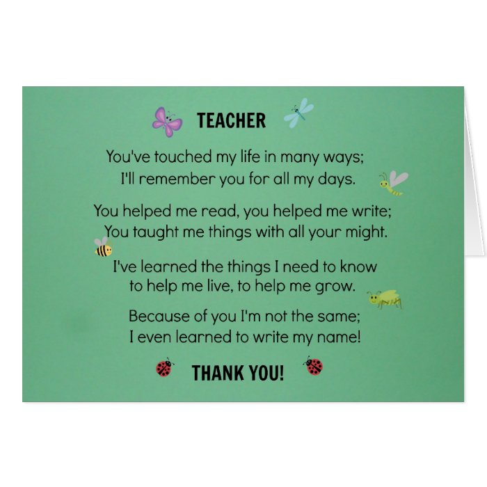 Teacher, you've touched my lifegreeting card