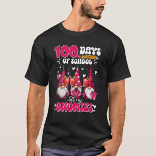 Teachers 100 Days Of School With My Gnomies Valent T-Shirt